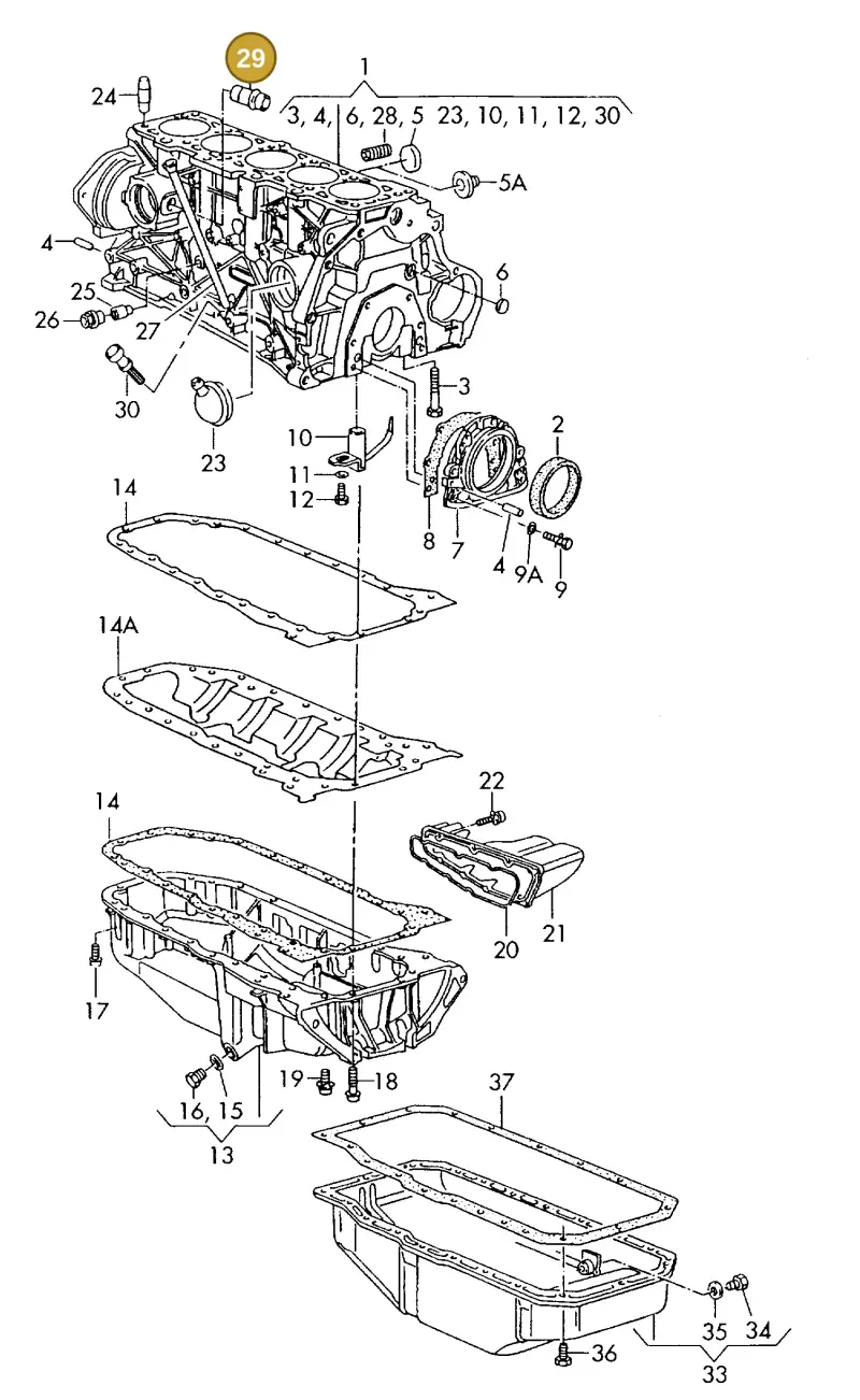 076121137A — Audi 100/Wagon         92 (1991-1992) diagram 119103200, position 29