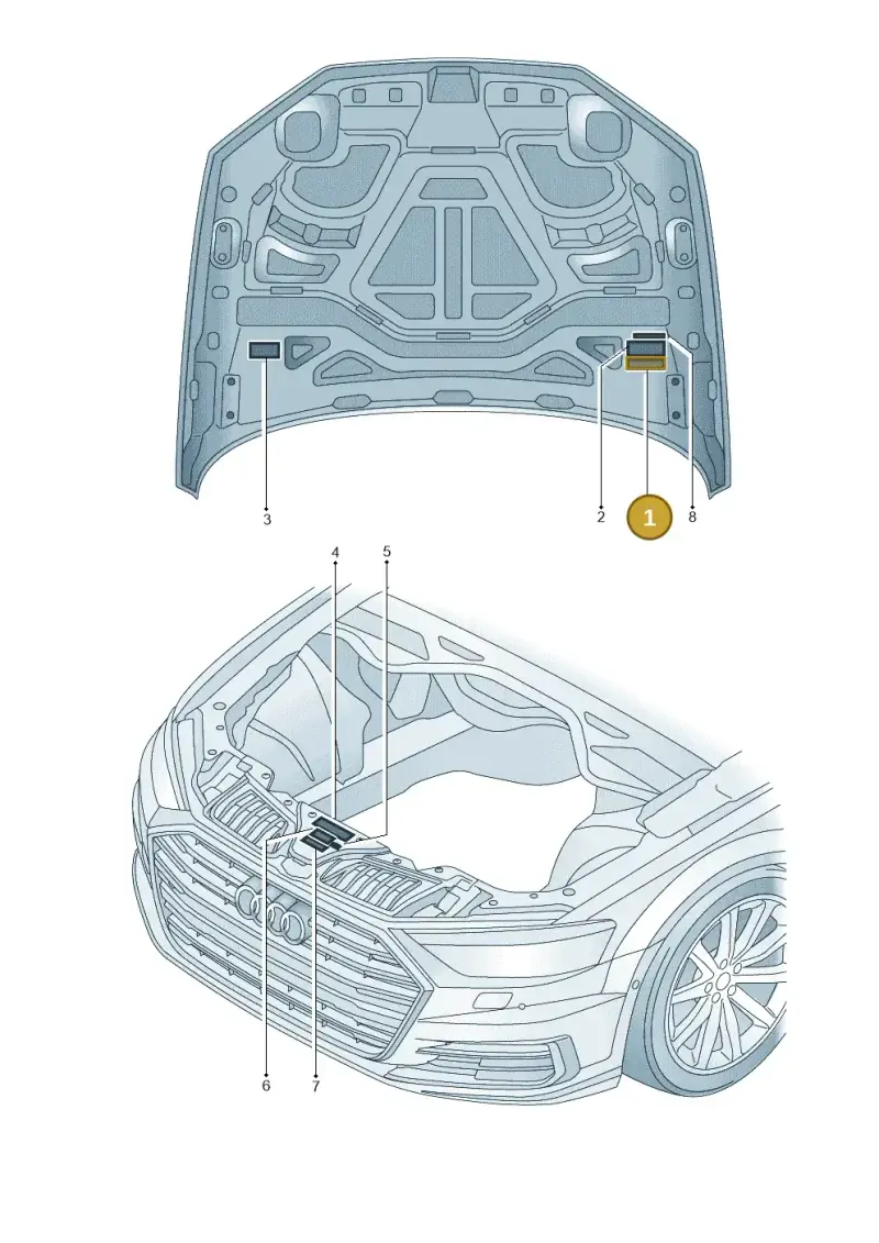 077010542B — Audi A8 (2017-2025) diagram 838010100, position 1