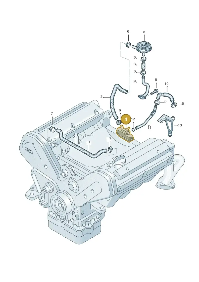 077103129J — Audi A8/S8/qu. lang (2003-2007) diagram 255103970, position 4