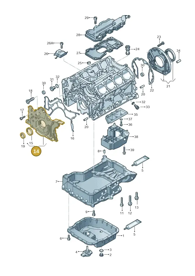 077103151H — Audi A6/Wagon/quattro (2001-2004) diagram 274103100, position 14
