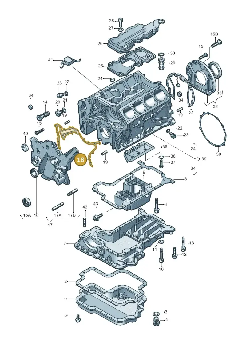 077103161G — Audi A8/S8/qu. lang (2003-2007) diagram 090002500, position 18