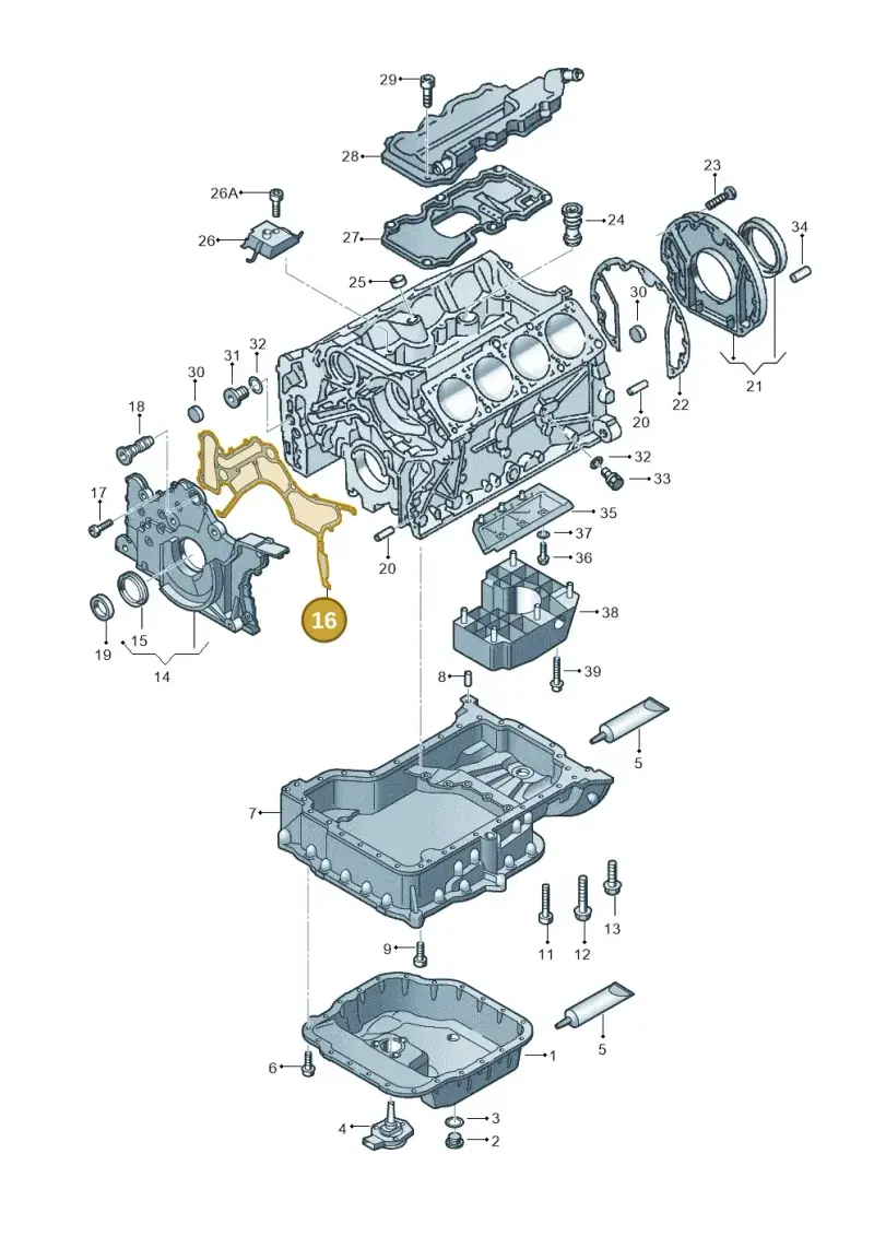 077103161G — Audi A6/Wagon/quattro (2001-2004) diagram 274103100, position 16