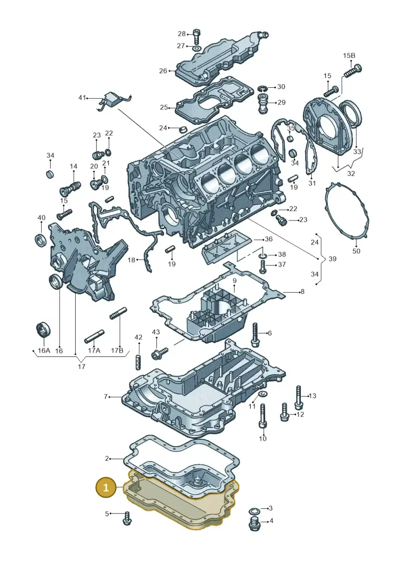 077103602E — Audi A8/S8/qu. lang (2003-2007) diagram 090002500, position 1