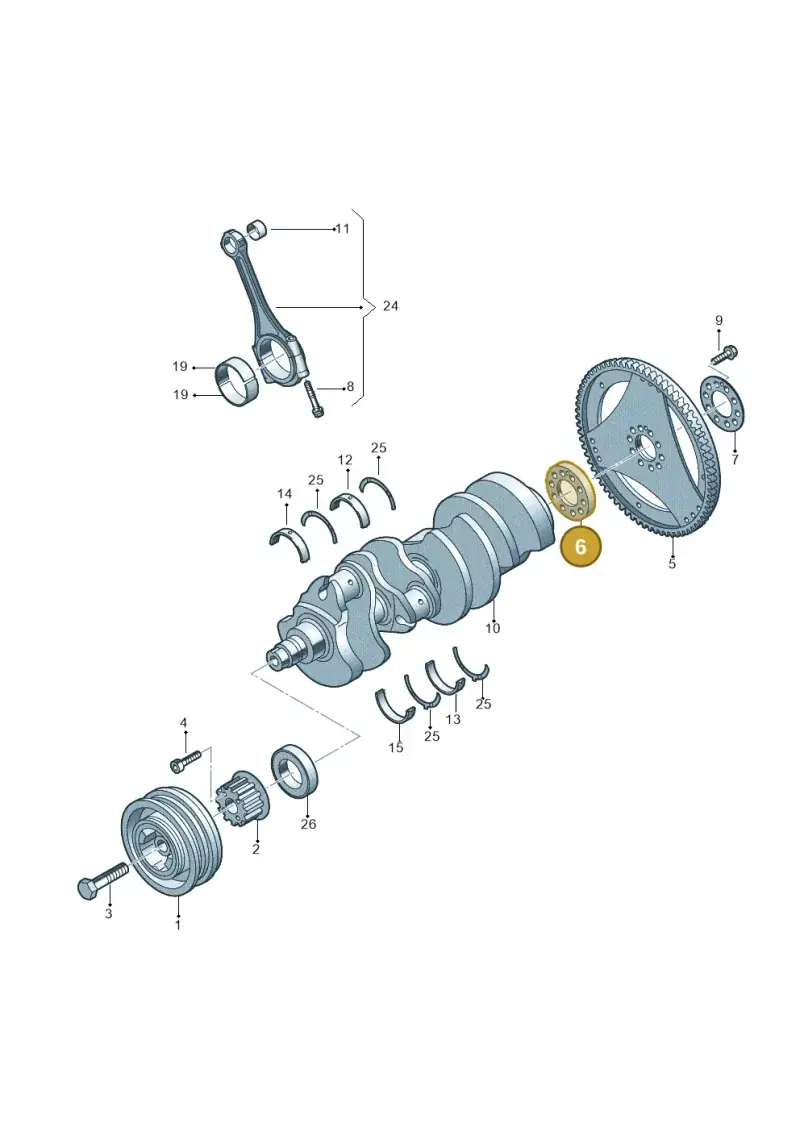 077105303H — Audi RS6 qu. (2003-2004) diagram 290105000, position 6