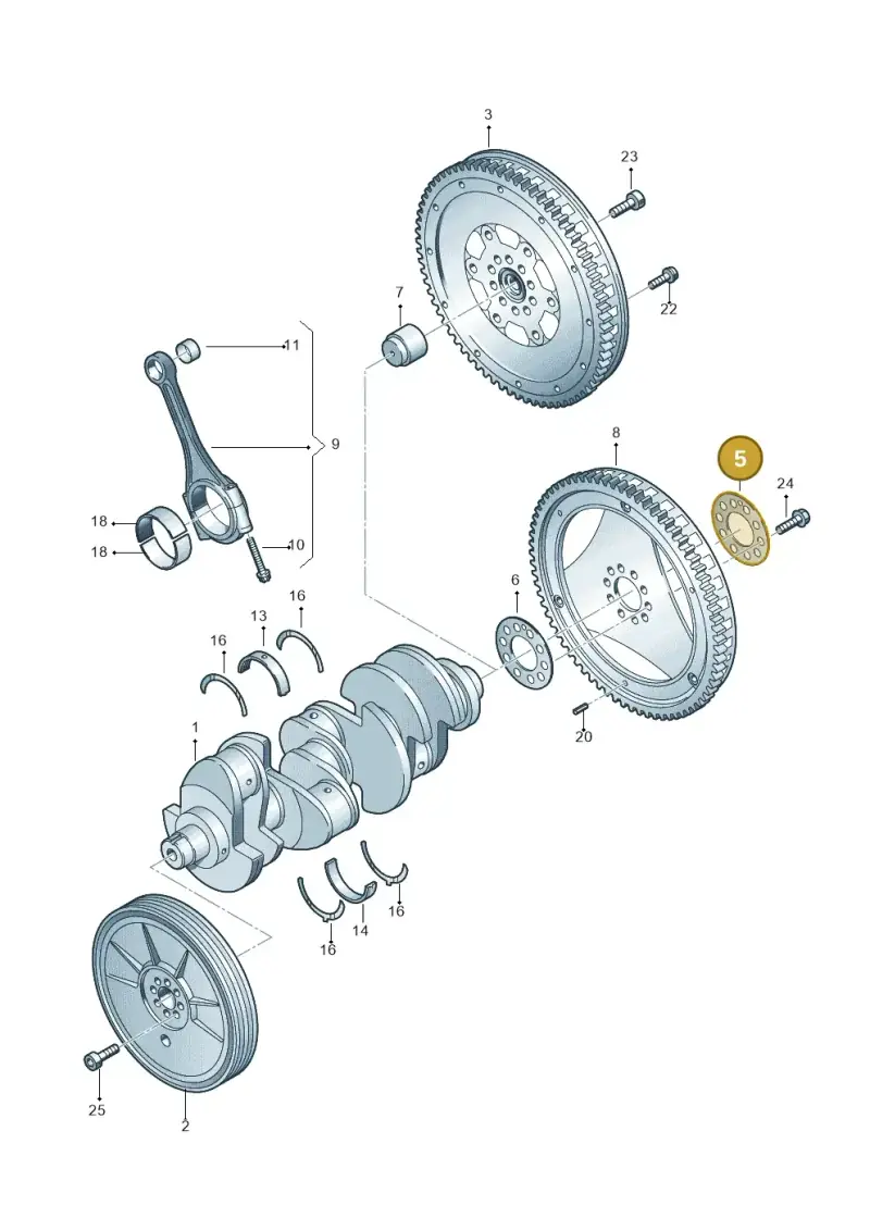 077105303H — Audi Q7 qu. 3.0 TDI (2009-2015) diagram 247105400, position 5