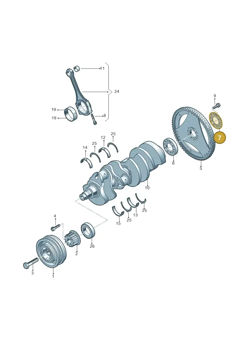077105303J — Audi RS6 qu. (2003-2004) diagram 290105000, position 7