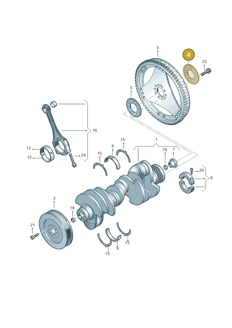 077105303J — Audi A6 2.7 TDI (2008-2011) diagram 448105400, position 4