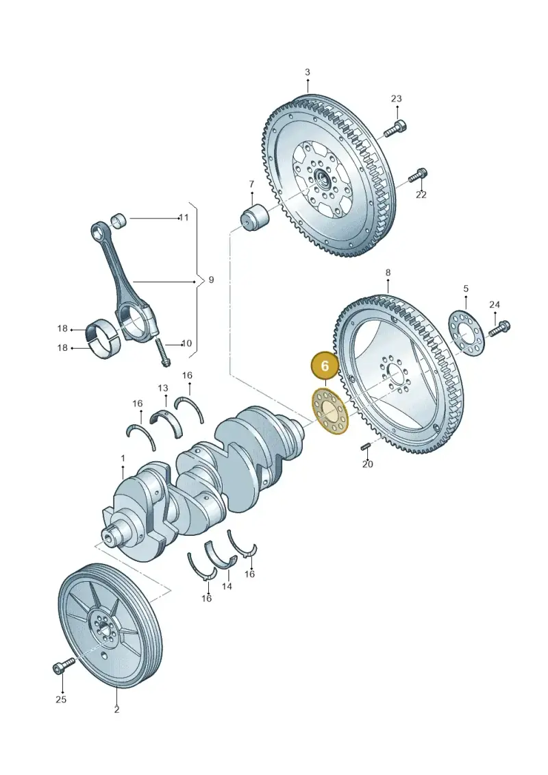077105303J — Audi Q7 qu. 3.0 TDI (2009-2015) diagram 247105400, position 6