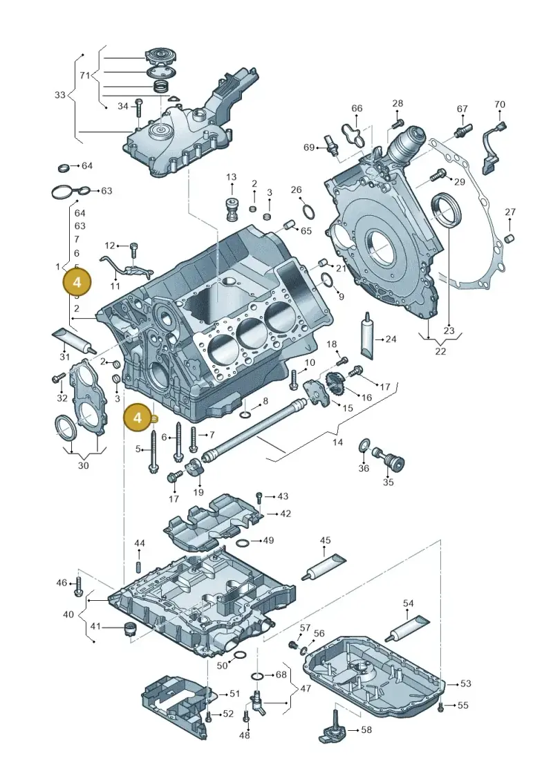 077115143D — Audi Q7 qu. 3.0 TDI (2015-2019) diagram 771103100, position 4