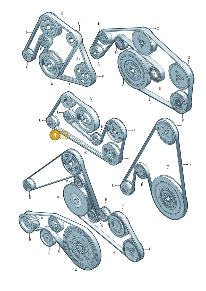 077903137AE — Audi A8/S8/qu. lang (2003-2007) diagram 291903950, position 4