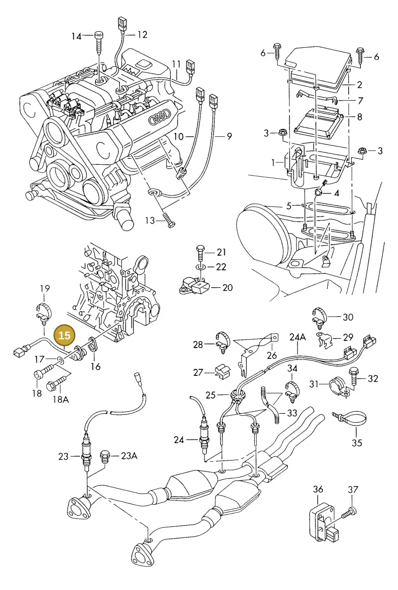 077905381F — Audi A6/Avant (1997-2001) diagram 260906000, position 15