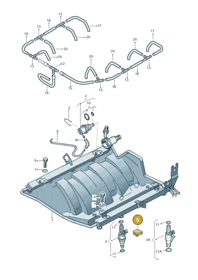 077906037A — Audi A4/S4 Cabrio./qu. 07> (2006-) diagram 153133970, position 5