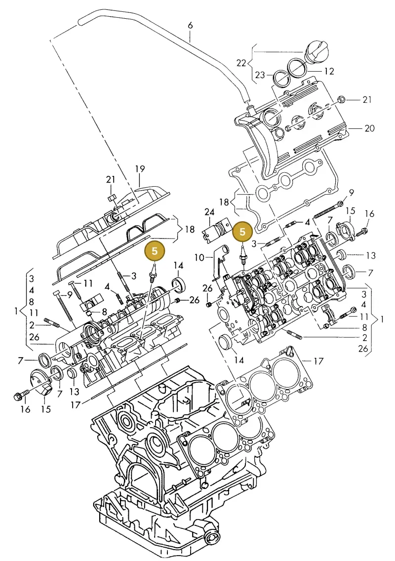 078103251 — Audi A8 (1996-1998) diagram 175103640, position 5