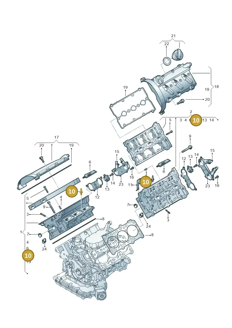 078103251 — Audi A4/S4/Av./qu.     05> (2005-) diagram 249103650, position 10