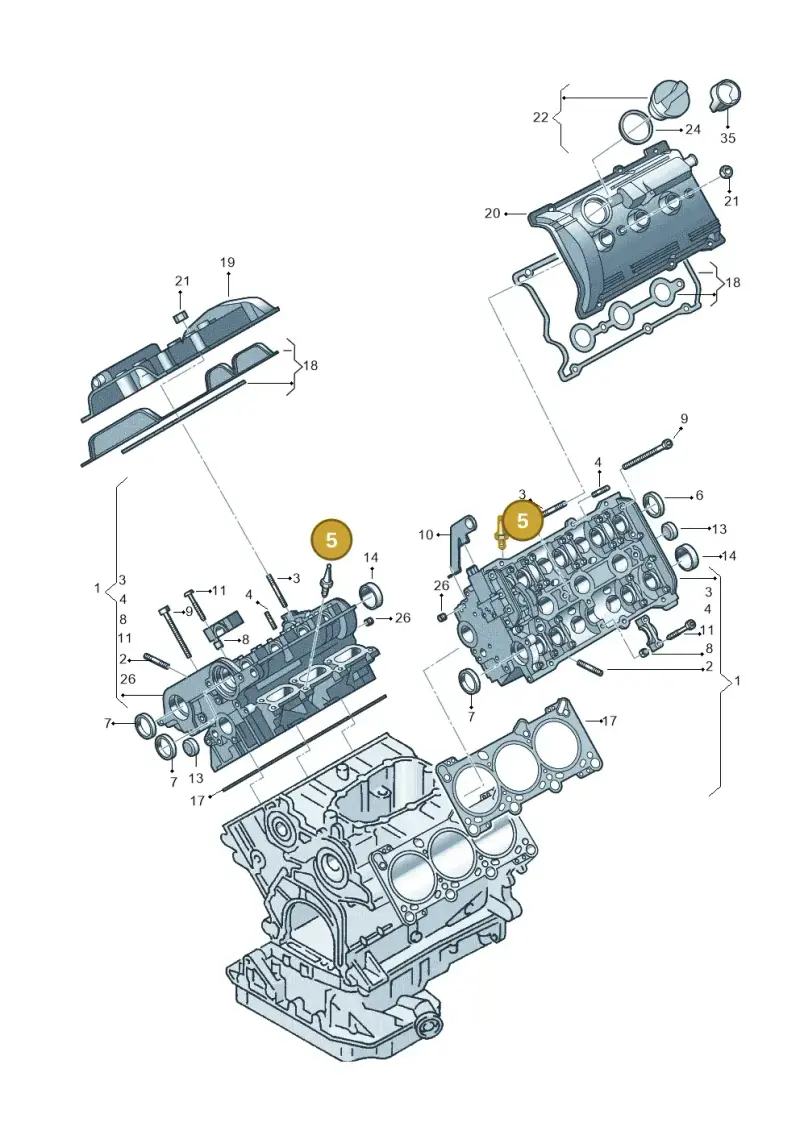 078103251 — Audi A4/S4 Cabrio./qu. (2002-2006) diagram 264103550, position 5