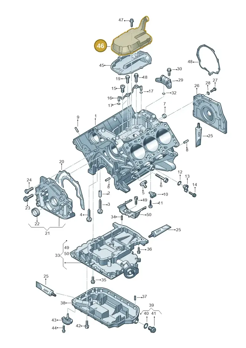 078103773F — Audi RS4 AV. QU. (2000-2001) diagram 233103100, position 46