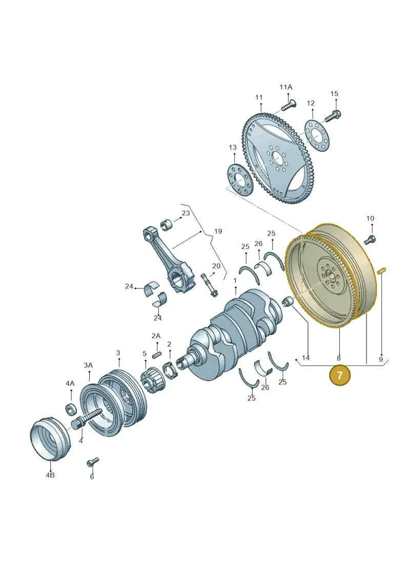 078105266M — Audi A8 quattro (1999-2002) diagram 264105250, position 7