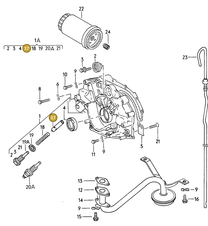 078115411 — Audi 80/90 (1989-1991) diagram 003007000, position 17