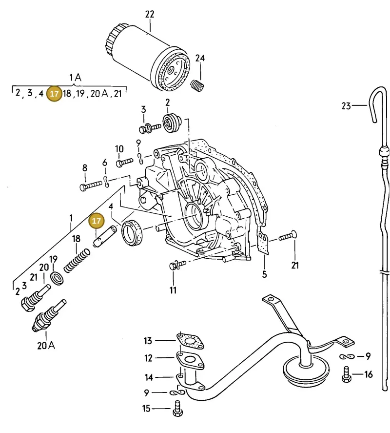 078115411 — Audi 100/Wagon (1989-1990) diagram 058016000, position 17