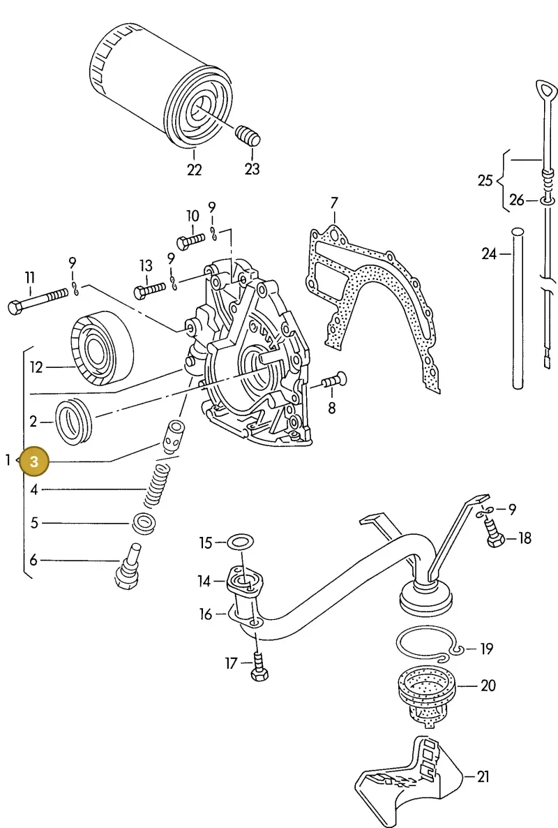 078115411 — Audi A6/S6/Wg.qu.F>4A (1996-1997) diagram 118115300, position 3