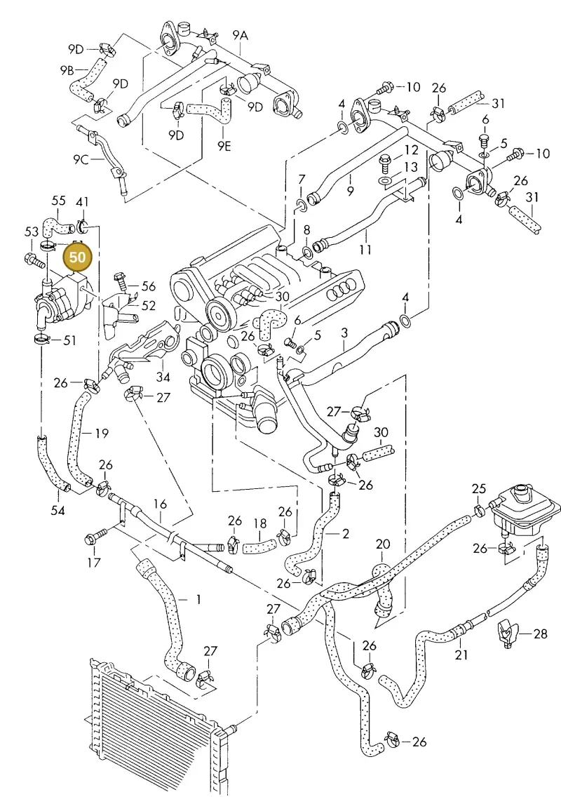 078121601B — Audi A6/Avant (1997-2001) diagram 260121670, position 50