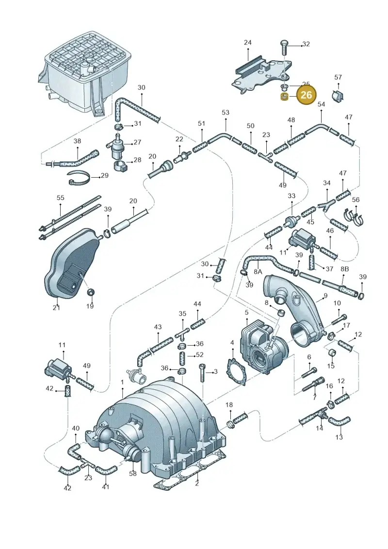 078129669 — Audi A4/S4/Av./qu.     05> (2005-) diagram 249133800, position 26