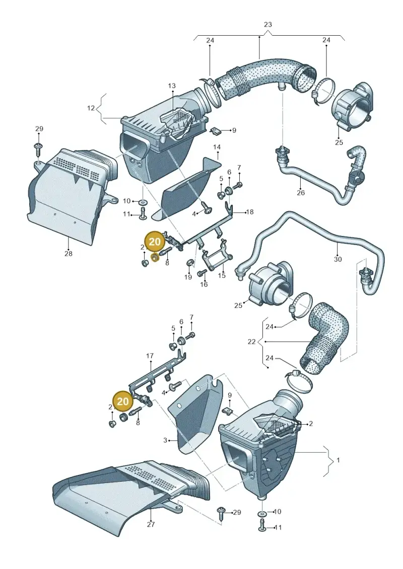 078129669 — Audi RS4 Av. qu. 4.2 (2012-2015) diagram 695133100, position 20
