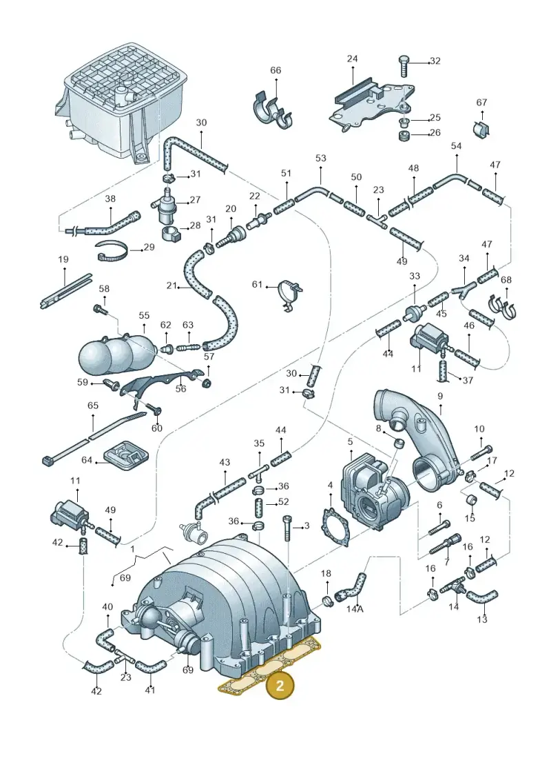 078129717P — Audi A8/S8/qu. lang (2003-2007) diagram 264133780, position 2