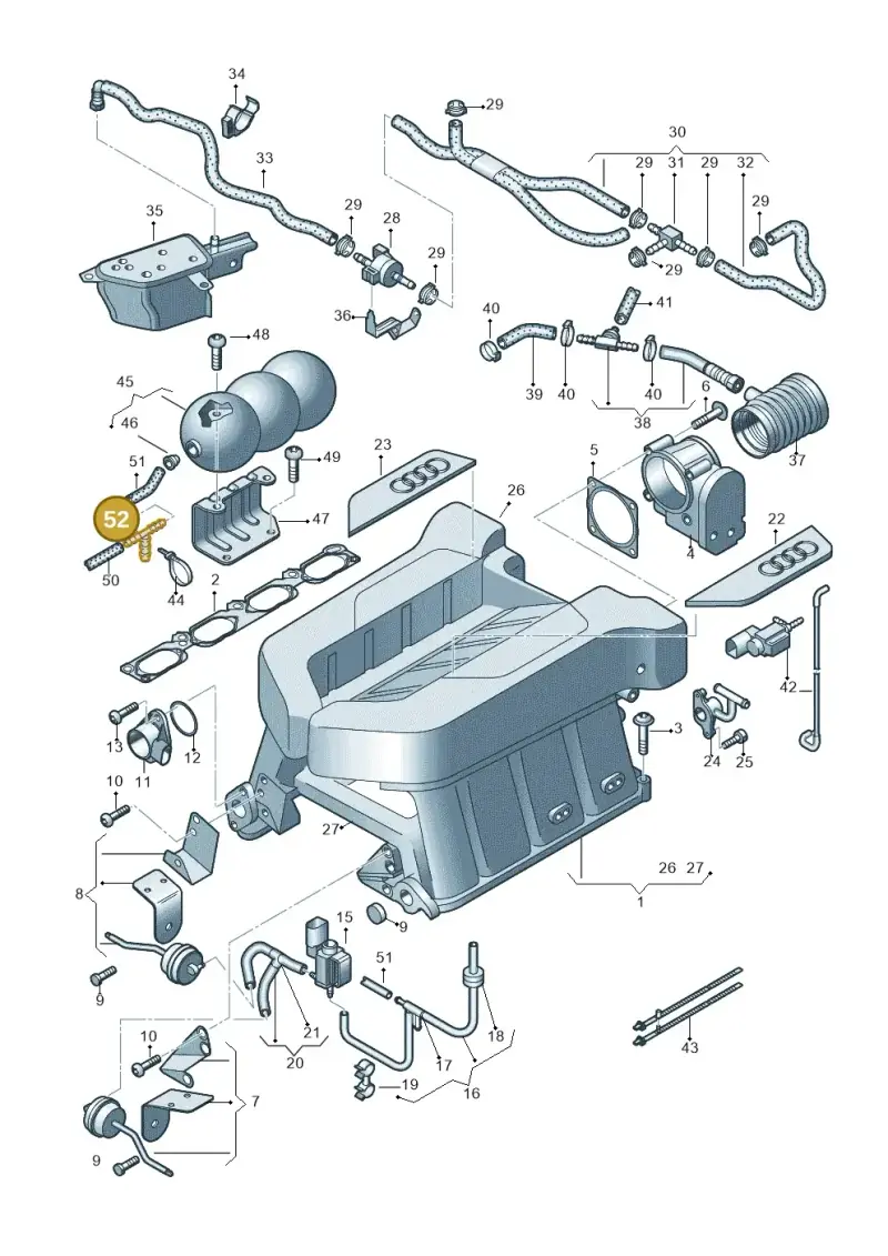 078129737A — Audi R8                08> (2007-) diagram 618133100, position 52