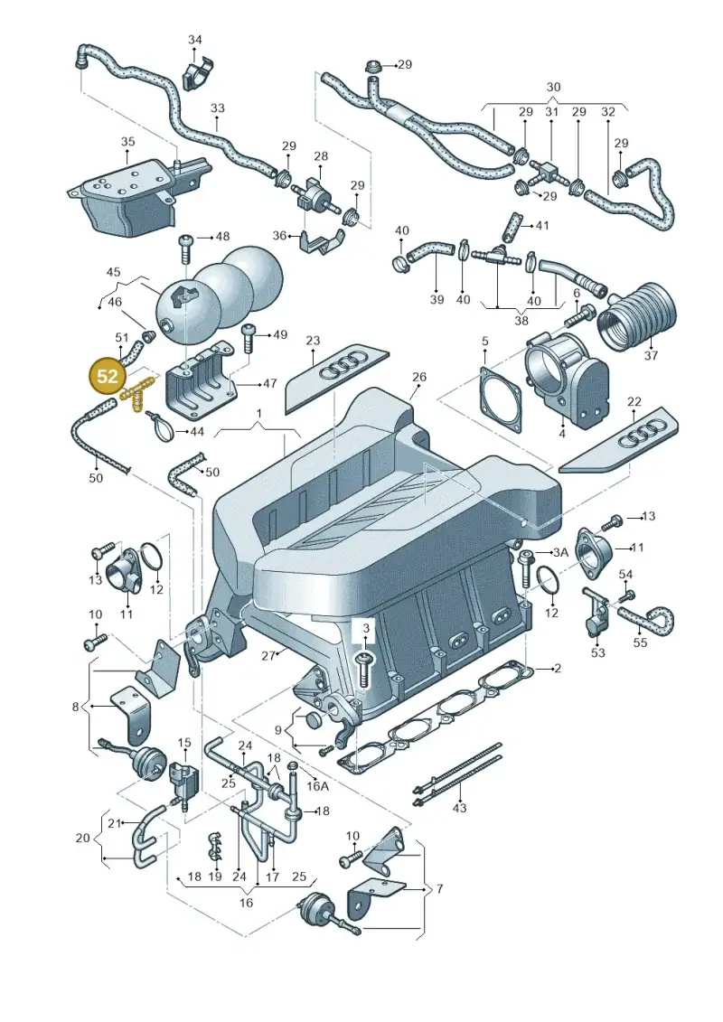 078129737A — Audi R8 qu. 5.2 (2012-2015) diagram 752133100, position 52