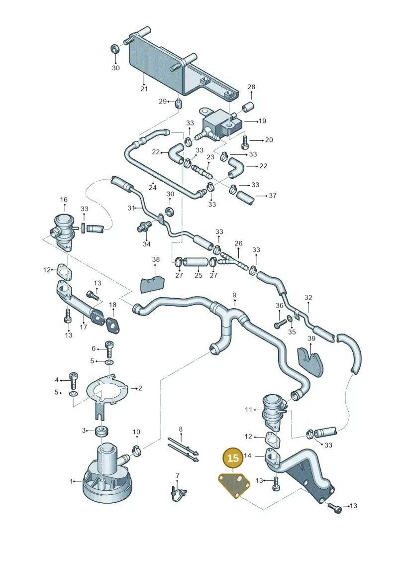 078131120E — Audi A6/Wagon/quattro (2001-2004) diagram 262131120, position 15