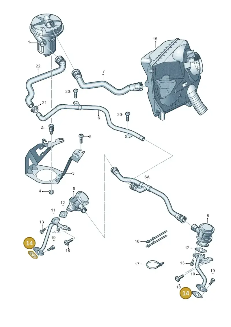 078131120K — Audi A6 2.7 TDI (2008-2011) diagram 603131150, position 14