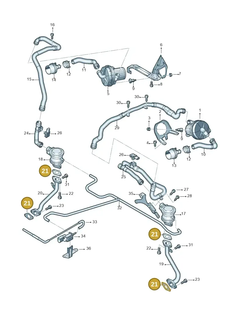 078131120K — Audi R8 qu. 5.2 (2012-2015) diagram 618131300, position 21