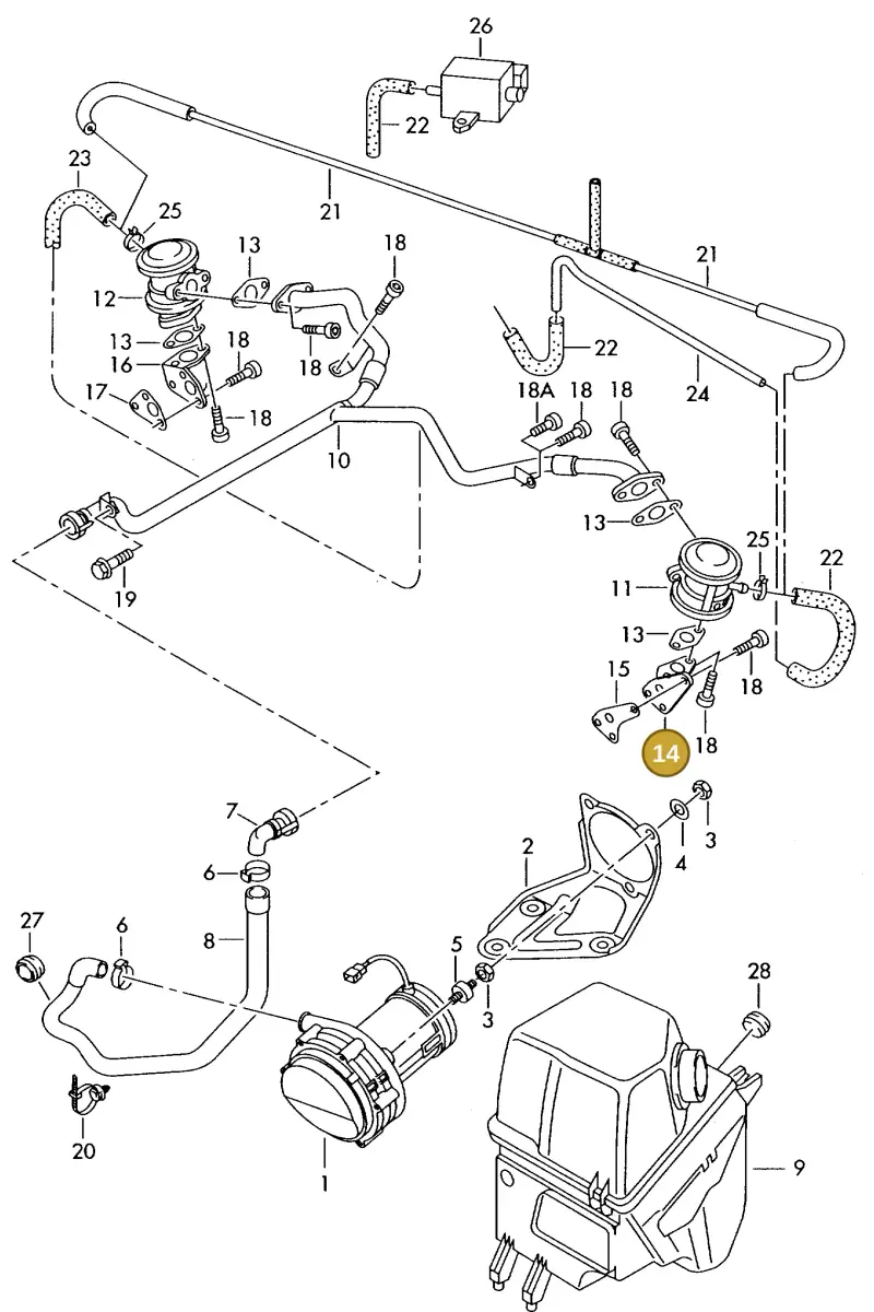 078131165 — Audi A8 (1996-1998) diagram 153131110, position 14