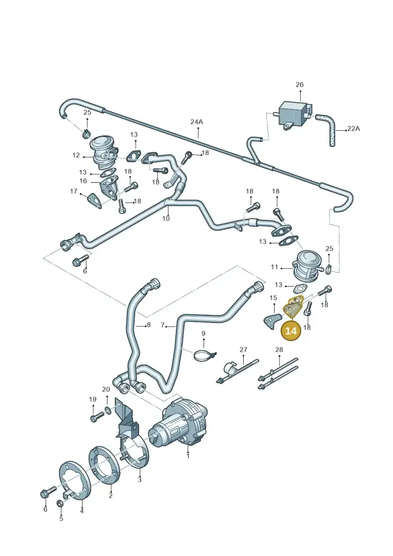 078131165 — Audi A6/Wagon/quattro (2001-2004) diagram 156131110, position 14
