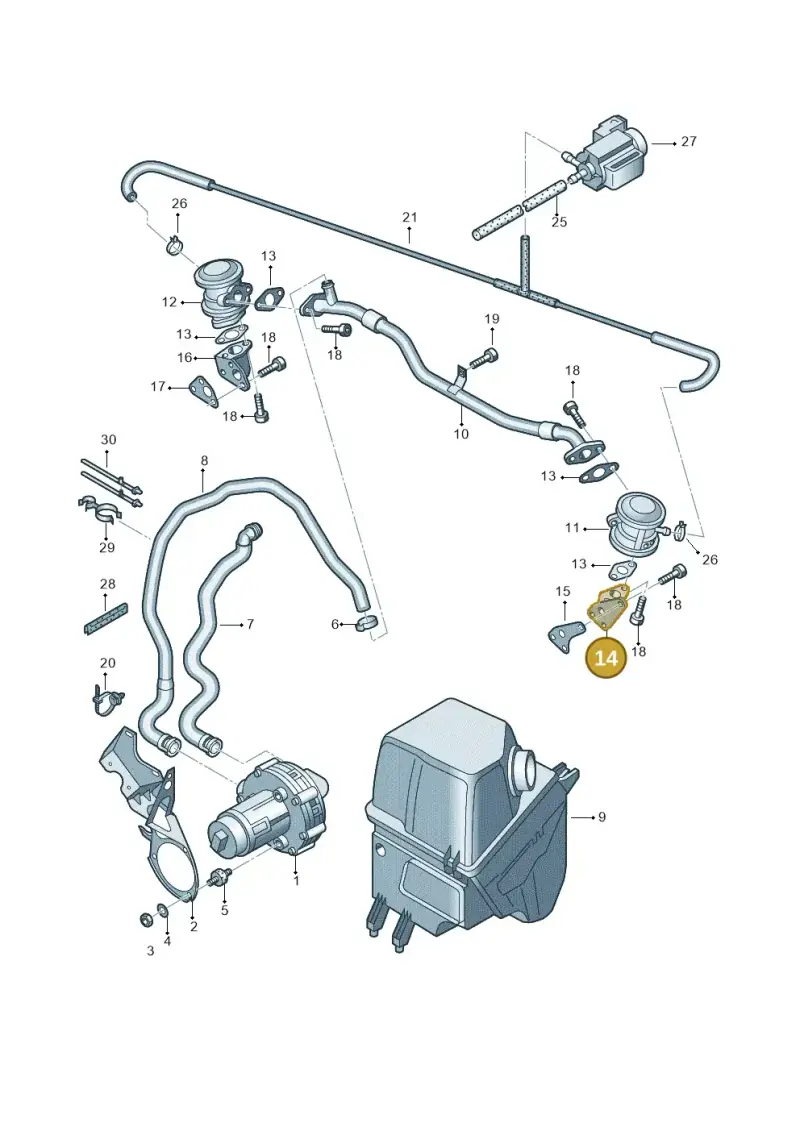 078131165 — Audi A6/Wagon/quattro (2001-2004) diagram 262131130, position 14