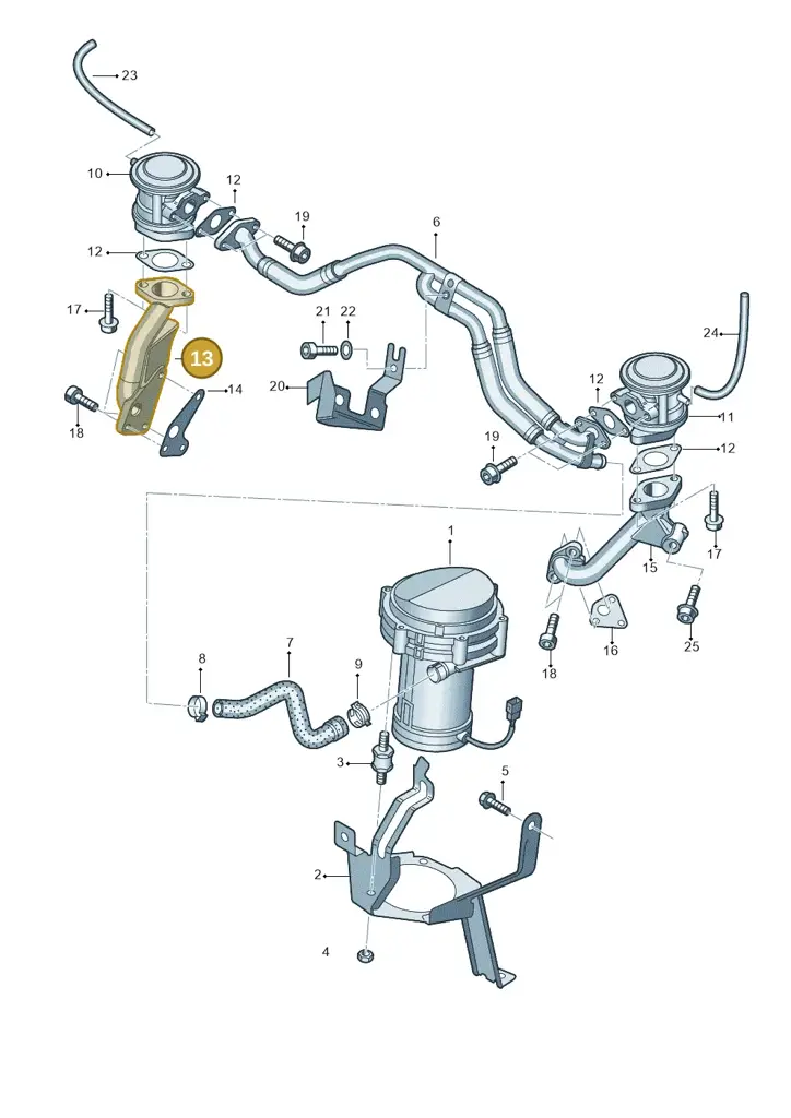 078131165H — Audi RS6 qu. (2003-2004) diagram 290131400, position 13