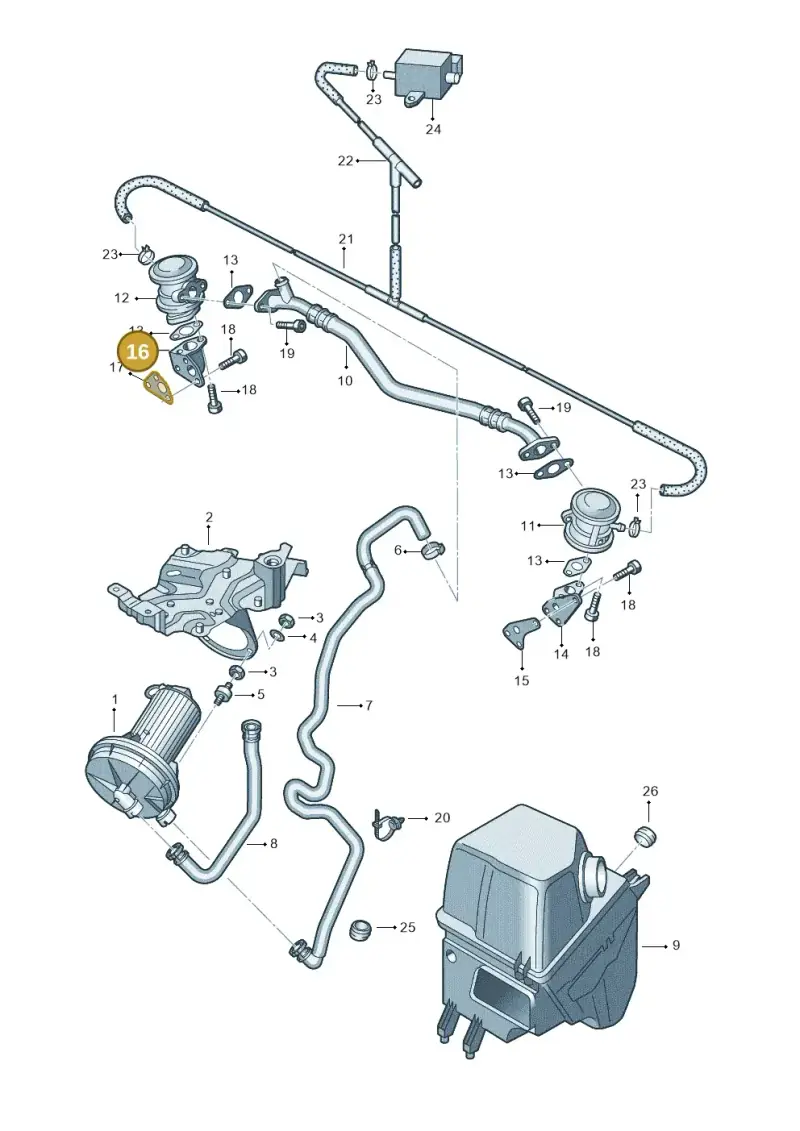 078131166 — Audi A8/S8/qu. lang (2003-2007) diagram 291131110, position 16