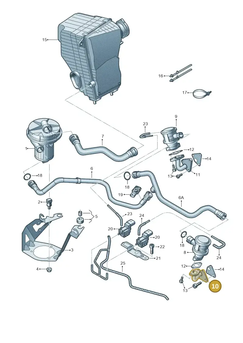 078131166 — Audi Q7 qu. 3.0 TDI (2009-2015) diagram 493131250, position 10