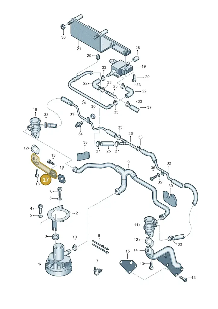 078131166J — Audi A6/Wagon/quattro (2001-2004) diagram 262131120, position 17
