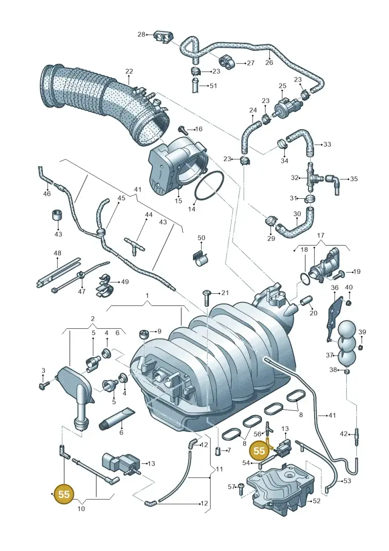078131179 — Audi A6 2.7 TDI (2008-2011) diagram 620133830, position 55