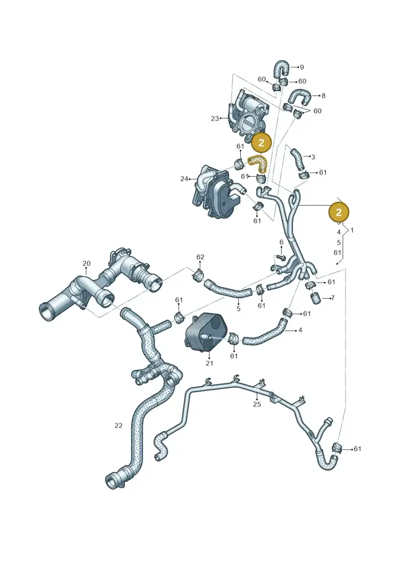 078133335A — Audi A6 qu. 3.0 tdi (2014-2018) diagram 736121260, position 2