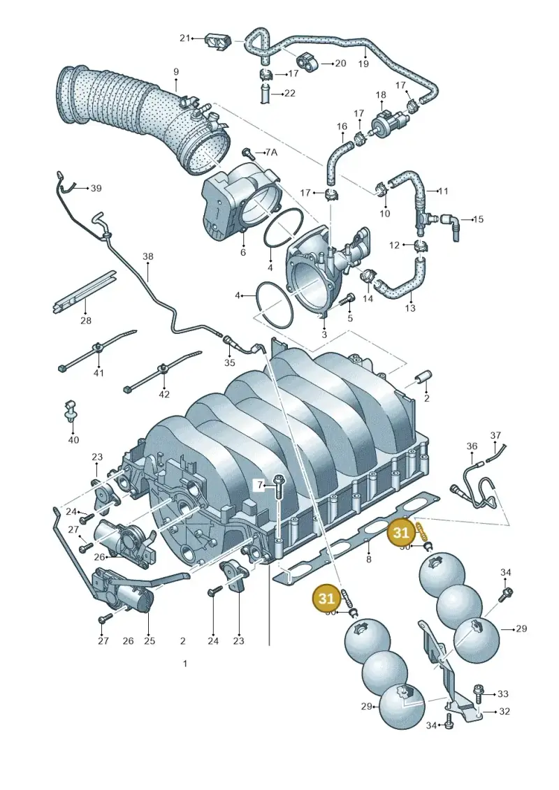078133382J — Audi A8/S8/qu. lang    08> (2007-) diagram 291133630, position 31