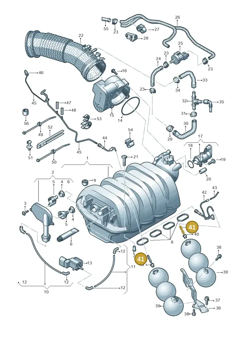 078133382J — Audi A8/S8/qu. lang    08> (2007-) diagram 635133280, position 41