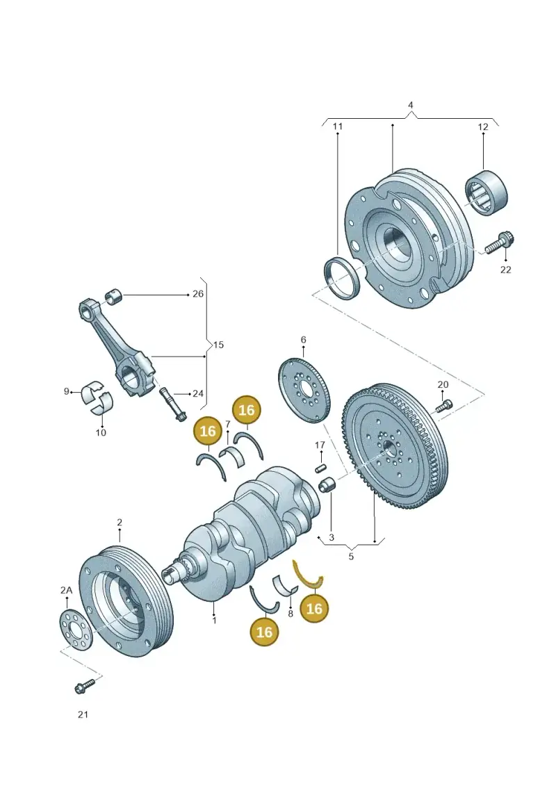 078198421 — Audi A7 Sportback (2014-2018) diagram 620105100, position 16