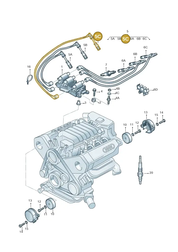 078905533B — Audi A4/S4 Cabrio./qu. (2002-2006) diagram 175905330, position 5C