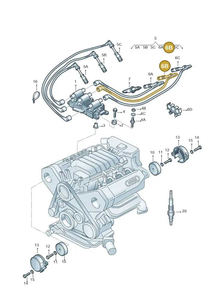 078905535B — Audi A4/S4 Cabrio./qu. (2002-2006) diagram 175905330, position 6B