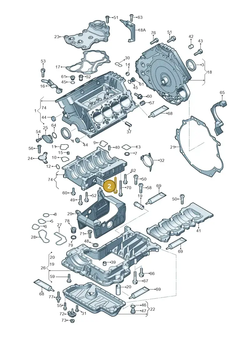 079103039A — Audi A8L qu. 3.0 TDI (2009-2014) diagram 473103000, position 2