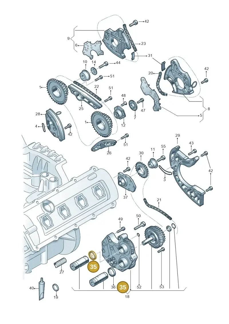 079103051E — Audi A7 Sportback (2014-2018) diagram 771109350, position 35