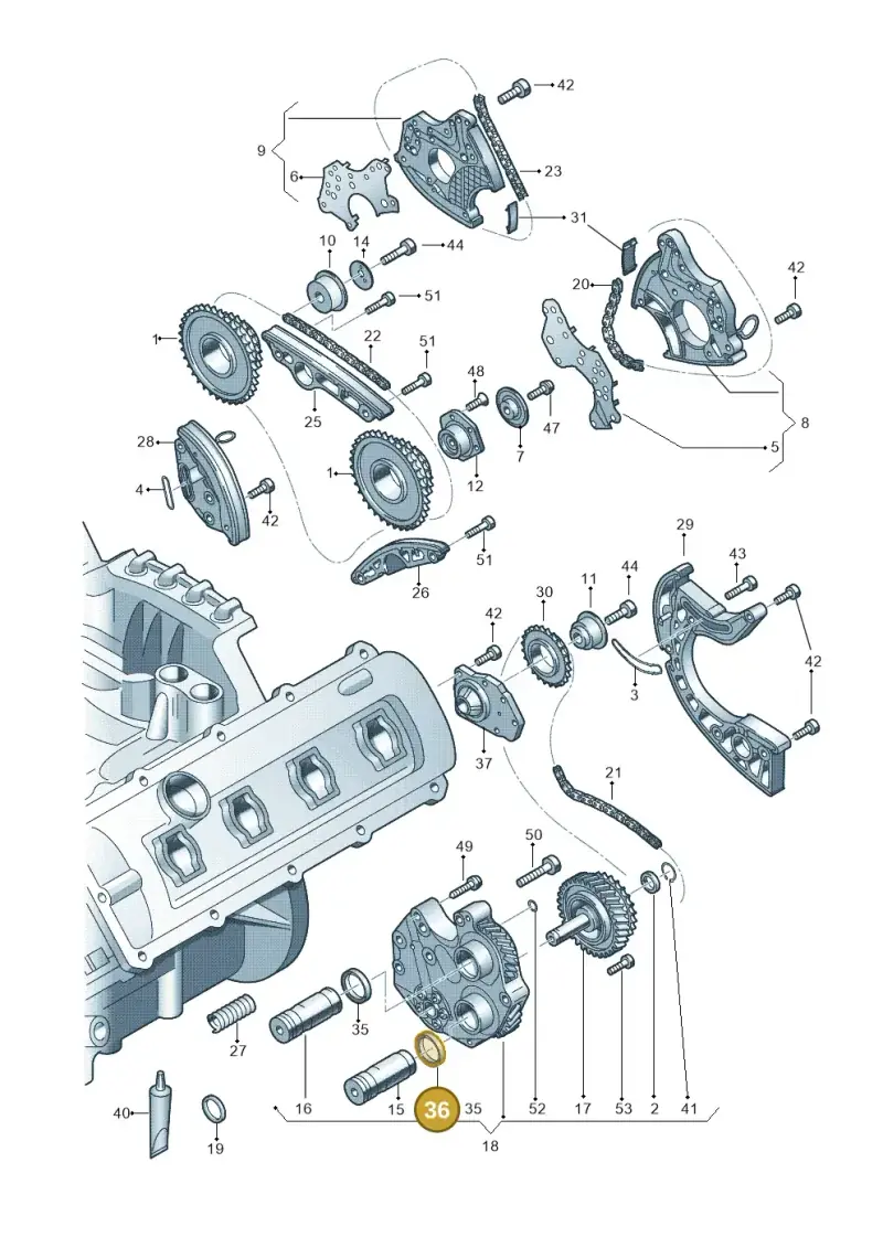 079103051J — Audi Q7 qu. 3.0 TDI (2009-2015) diagram 493109300, position 36